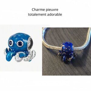 New Cute Blue Octopus Charm for Bracelet or Chain